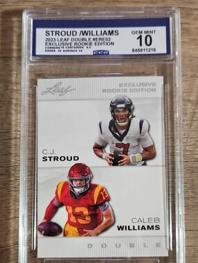 Leaf 2023 Exclusive Double Football Rookie Card C.J. Stroud & Caleb Williams